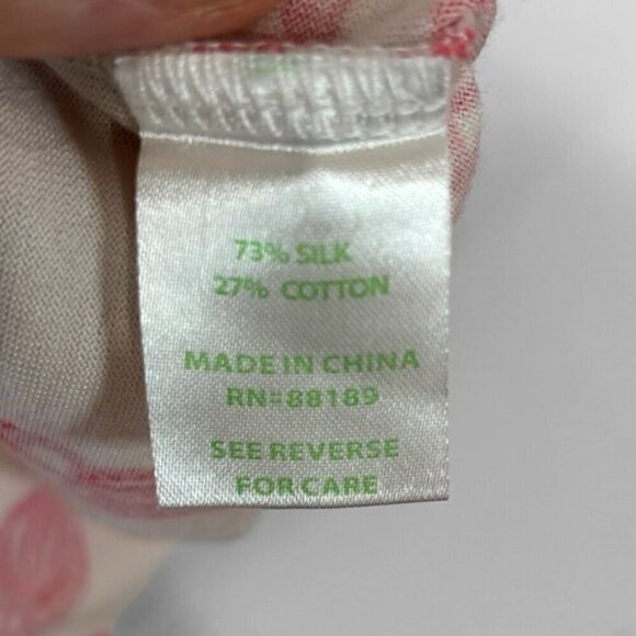 Lilly Pulitzer Coral/White Silk Blend Tank Top Size Medium - Picture 10 of 12